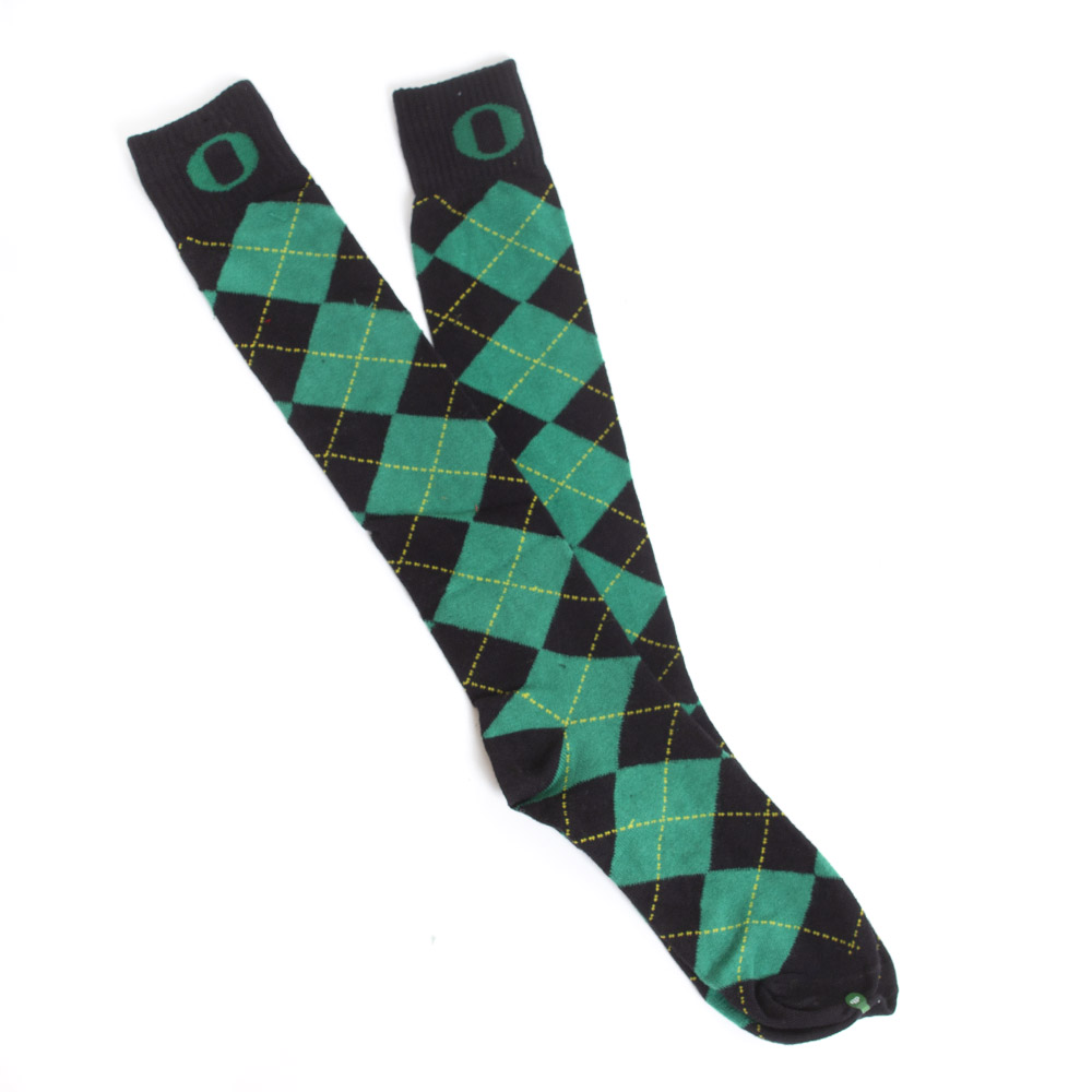 Classic Oregon O, Donegal Bay, Green, Crew, Accessories, Unisex, Argyle, Dress Sock, 511244